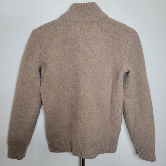 Polo Ralph Lauren Tan Merino Wool Angora Rabbit Hair 3/4 Zip Sweater - Picture 2 of 5